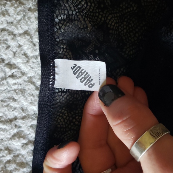 NWOT Parade Sexy Silky Lace String Cheeky Panty in Eightball Lace - Picture 5 of 7